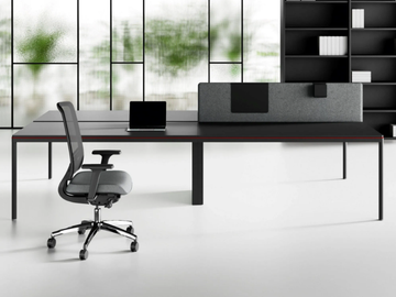 FIL ROUGE - Wooden workstation desk with cable management by Las Mobili - view 2